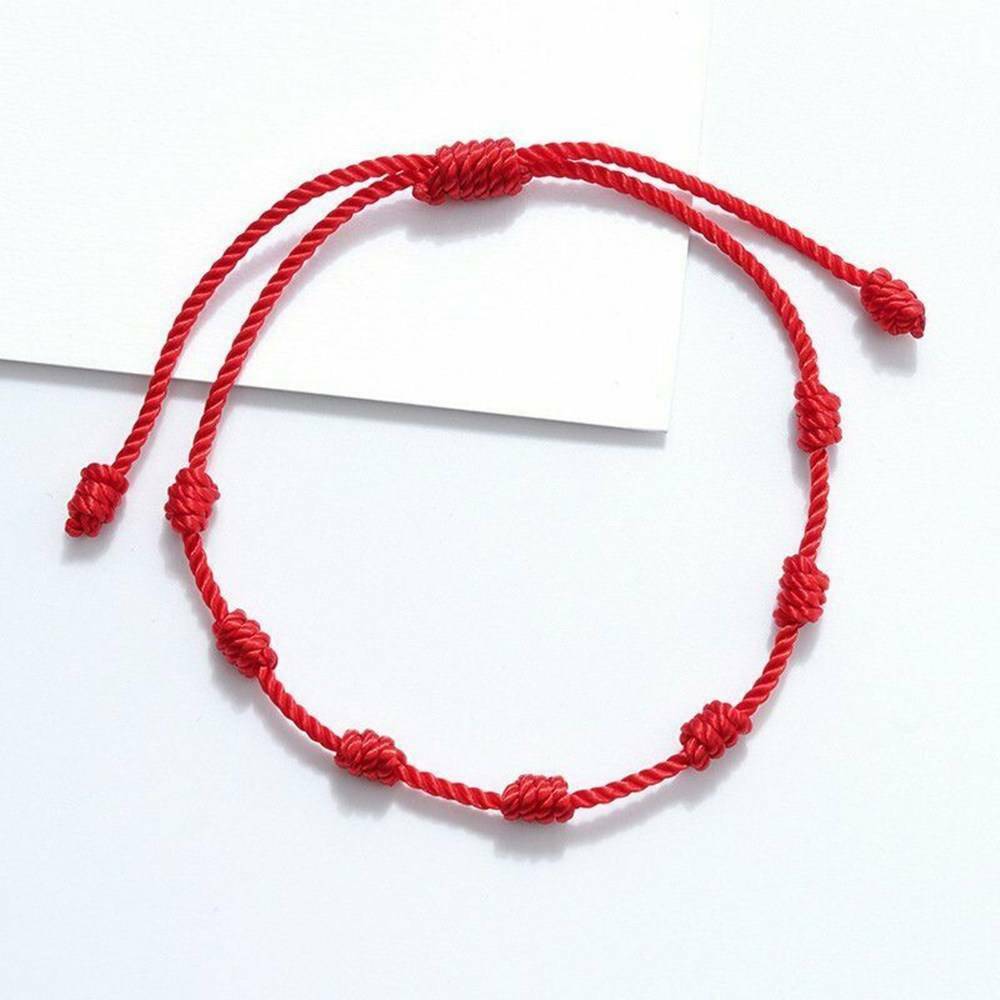 2x Fashion Men Women Lucky Amulet 7 Knots Bracelet Red String Bracelet Jewelry