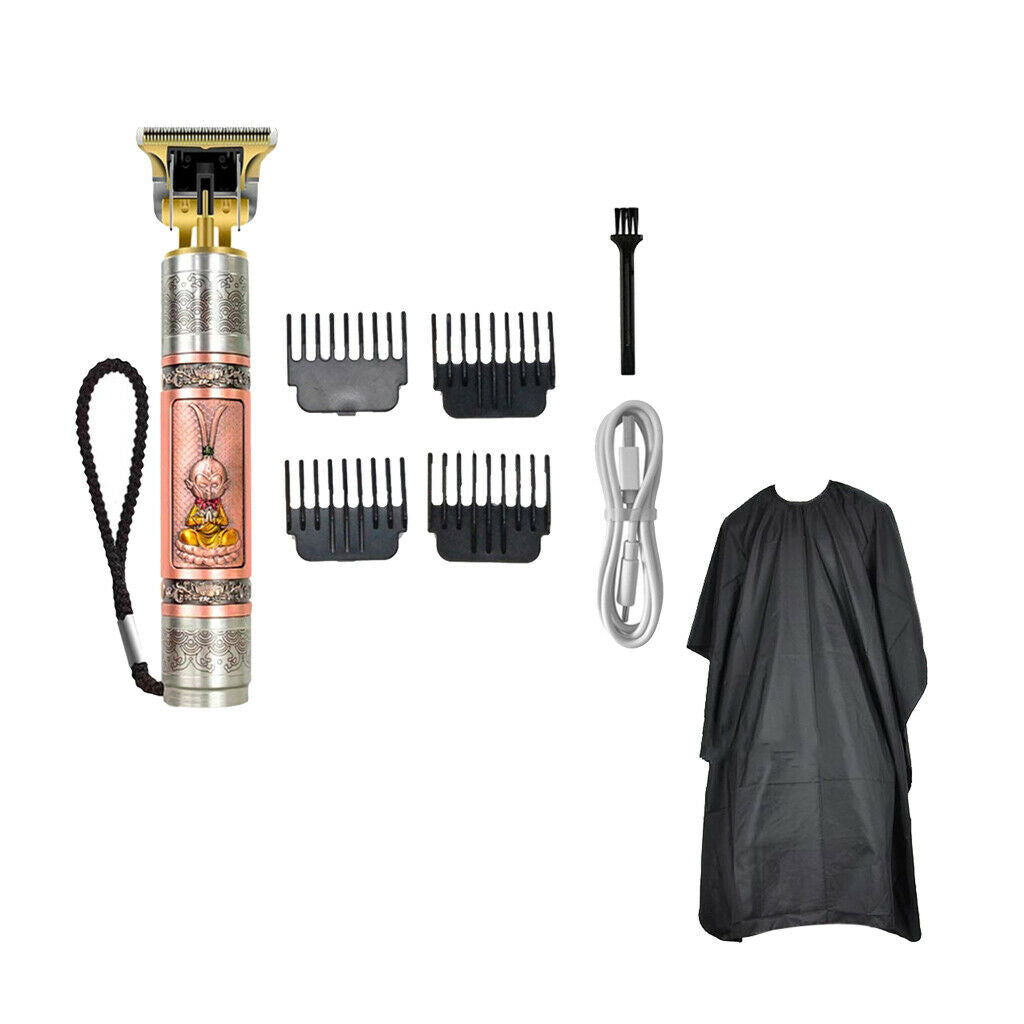 Electric Trimmer Boys Men's Hair Clipper USB Charging Gown Kit T-Blade