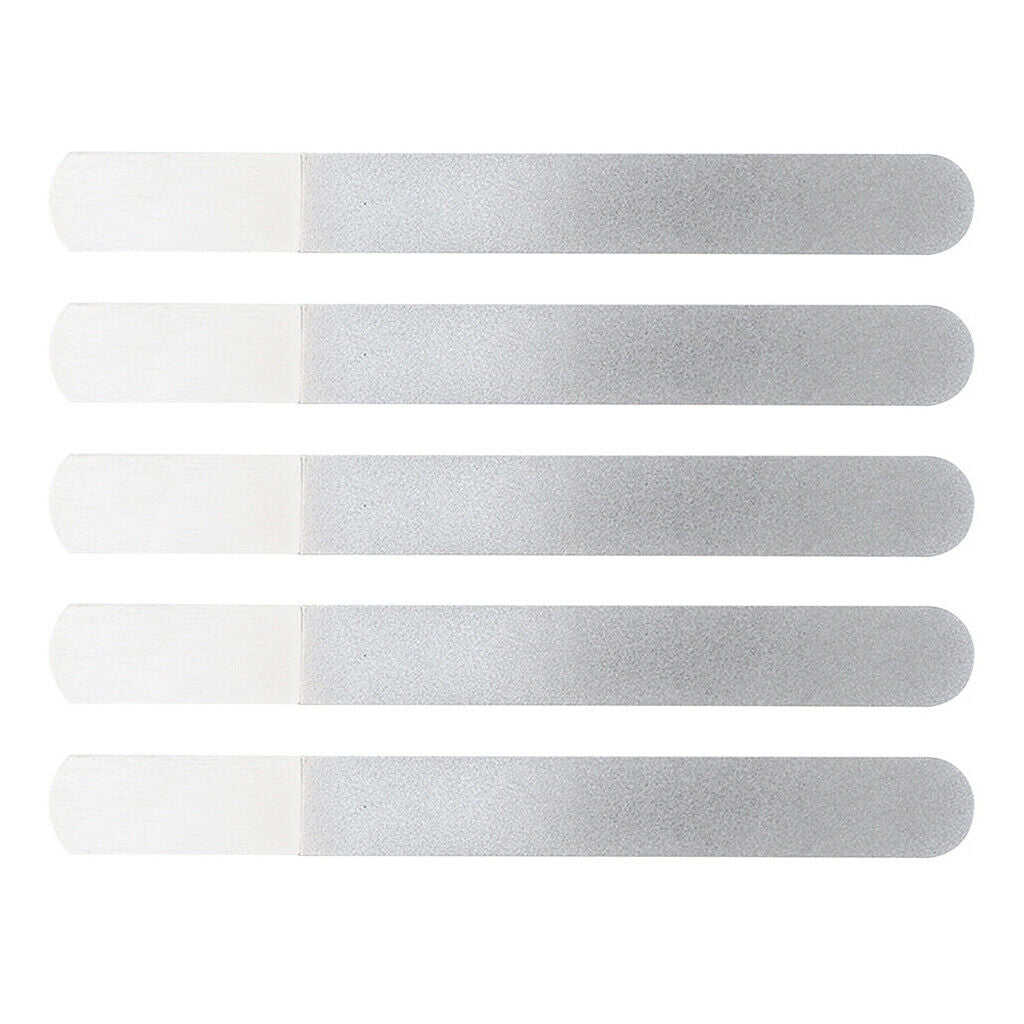 5 Pack Stainless Steel Nail Files with Anti-Slip Handle, Double Sided Manicure