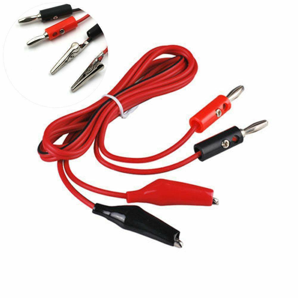 HOT Test Wire Probe Lead Silicone Banana Plug to Crocodile Alligator Clip 102cm