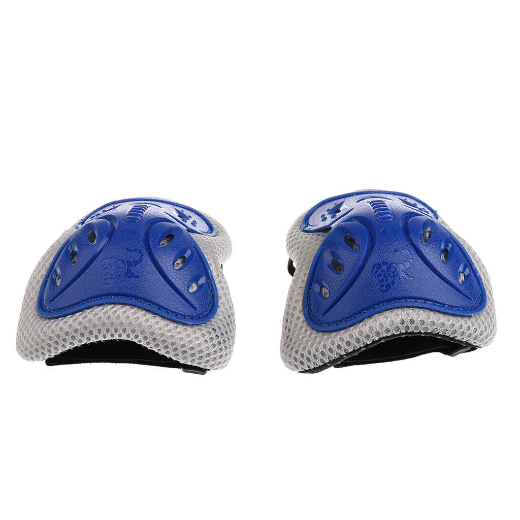 Outdoor Children Knee Elbow Wrist Pads Protection Gear Blue S for Age 3-8