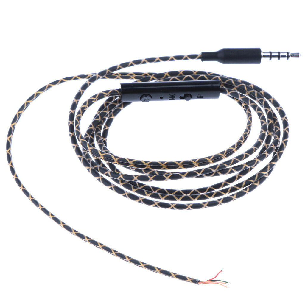 Replacement audio cable 3.5mm plug headphones DIY repair cable with Mic-Bunt.