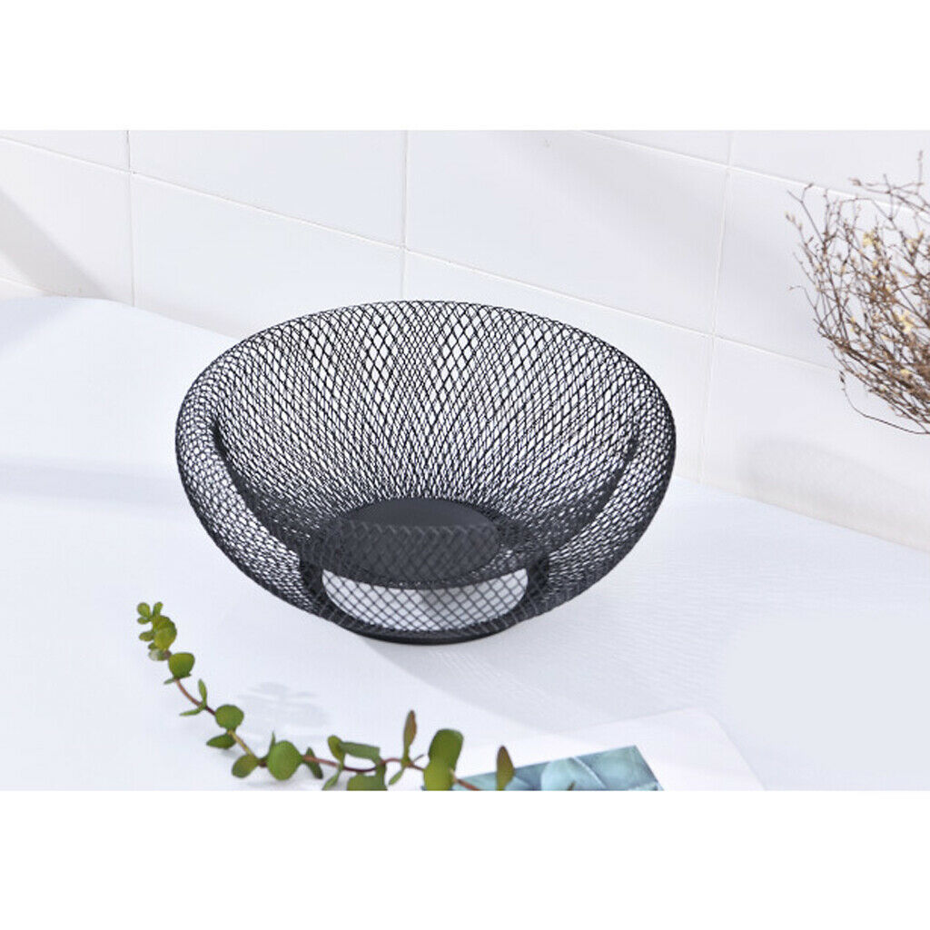 2x Fruit Serving Bowl Snacks Container Countertop Decorative Holder Black