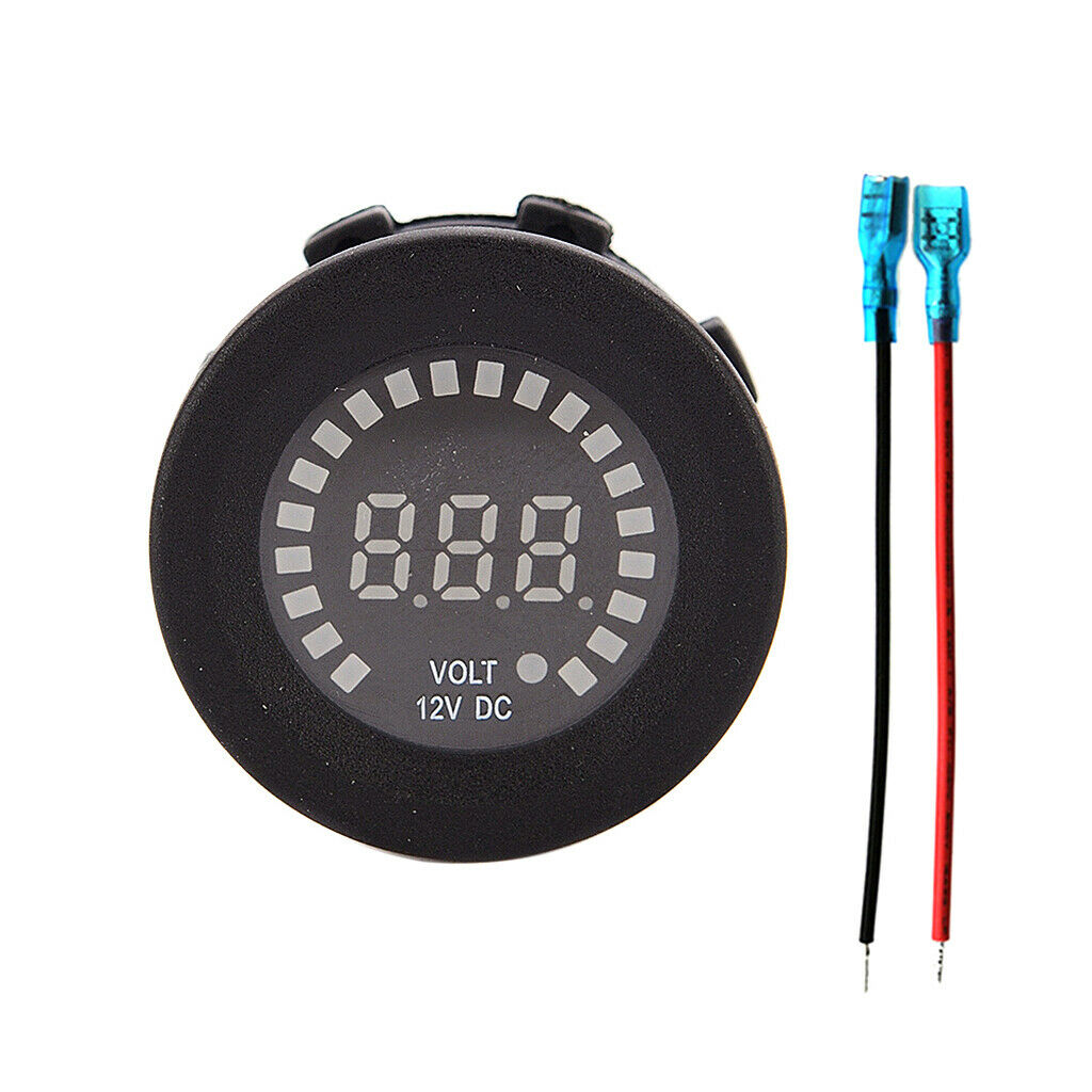 12V Car Motorcycle Blue LED DC Digital Display Voltmeter Waterproof Meter