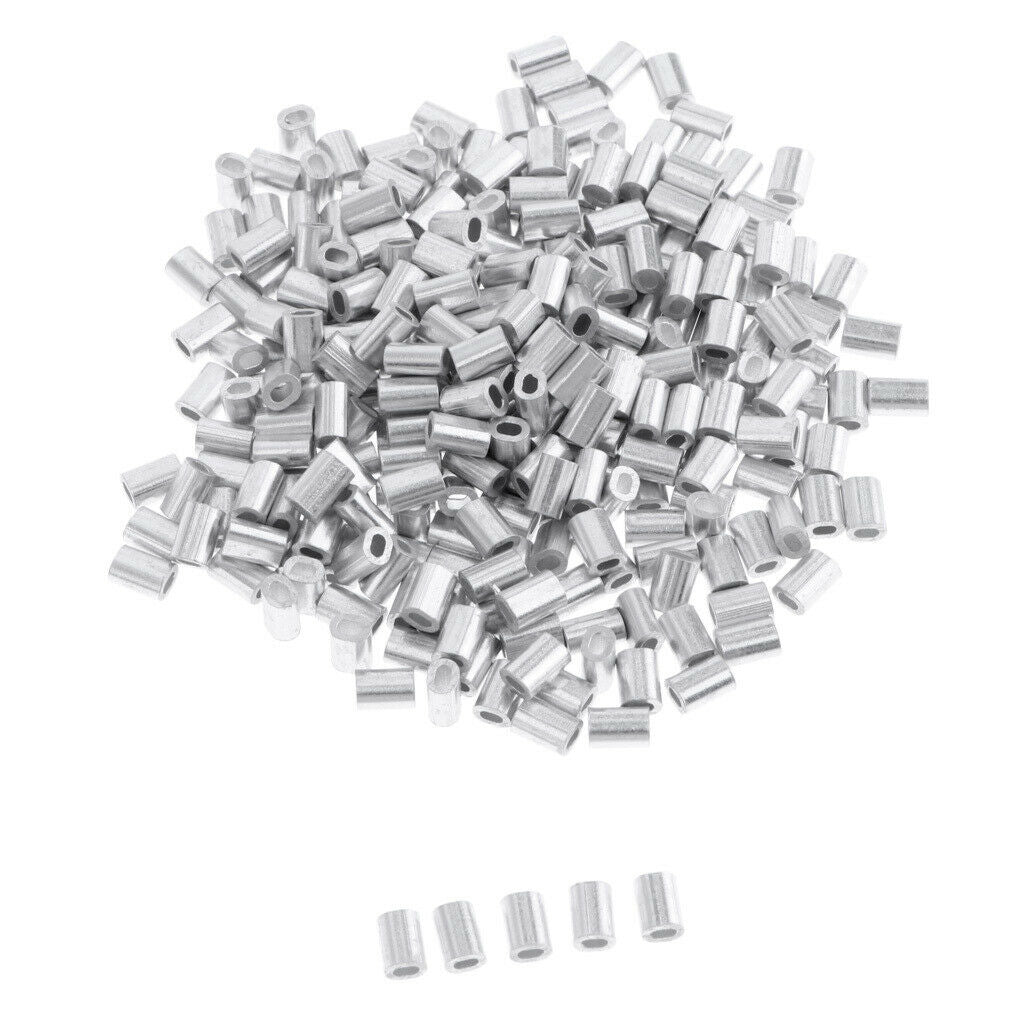 100x Fishing Line Tube Sleeves Oval Crimps Leader Tube Connector 0.8mm