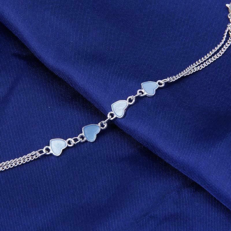 Luminous Heart Bracelets Light Up Anklets Blue Fluorescent Jewelry Glow in Dark