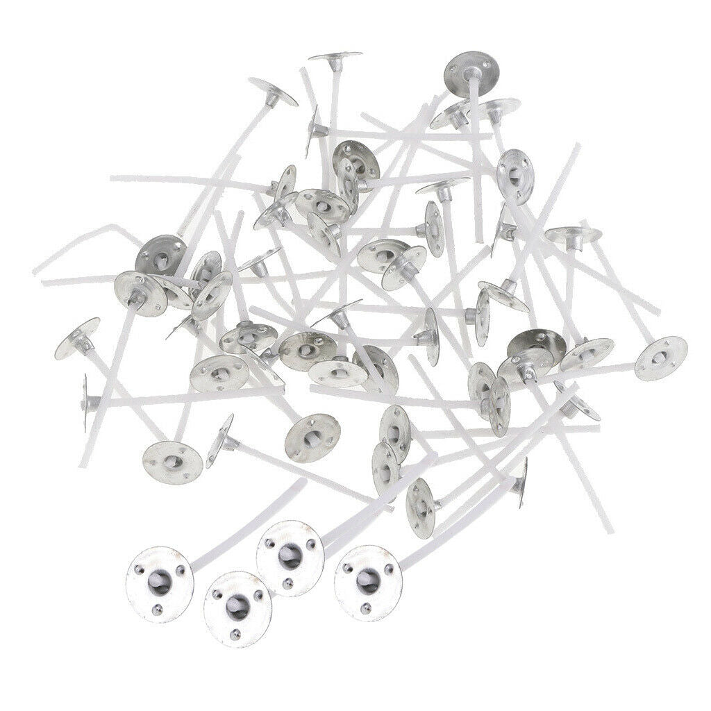 200 Pieces Waxed Candle Wicks with Sustainers Tealight Candle Wick Supply