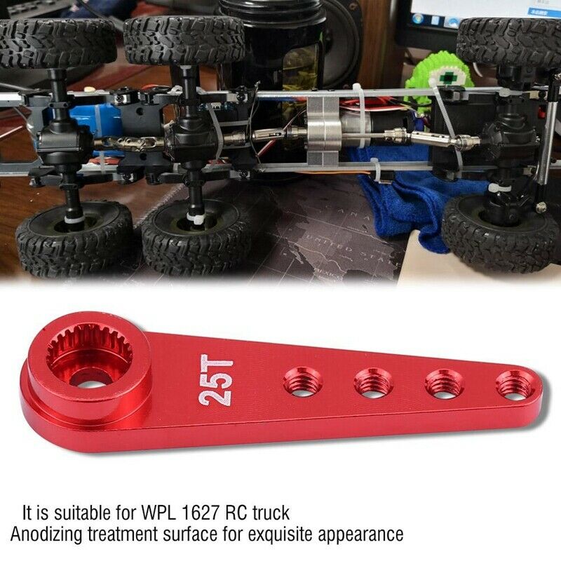 Alloy WPL1627R Upgrade 25T Metal Stee Arm for WPL RC1:16 Car DIY Red T7Q6Q6
