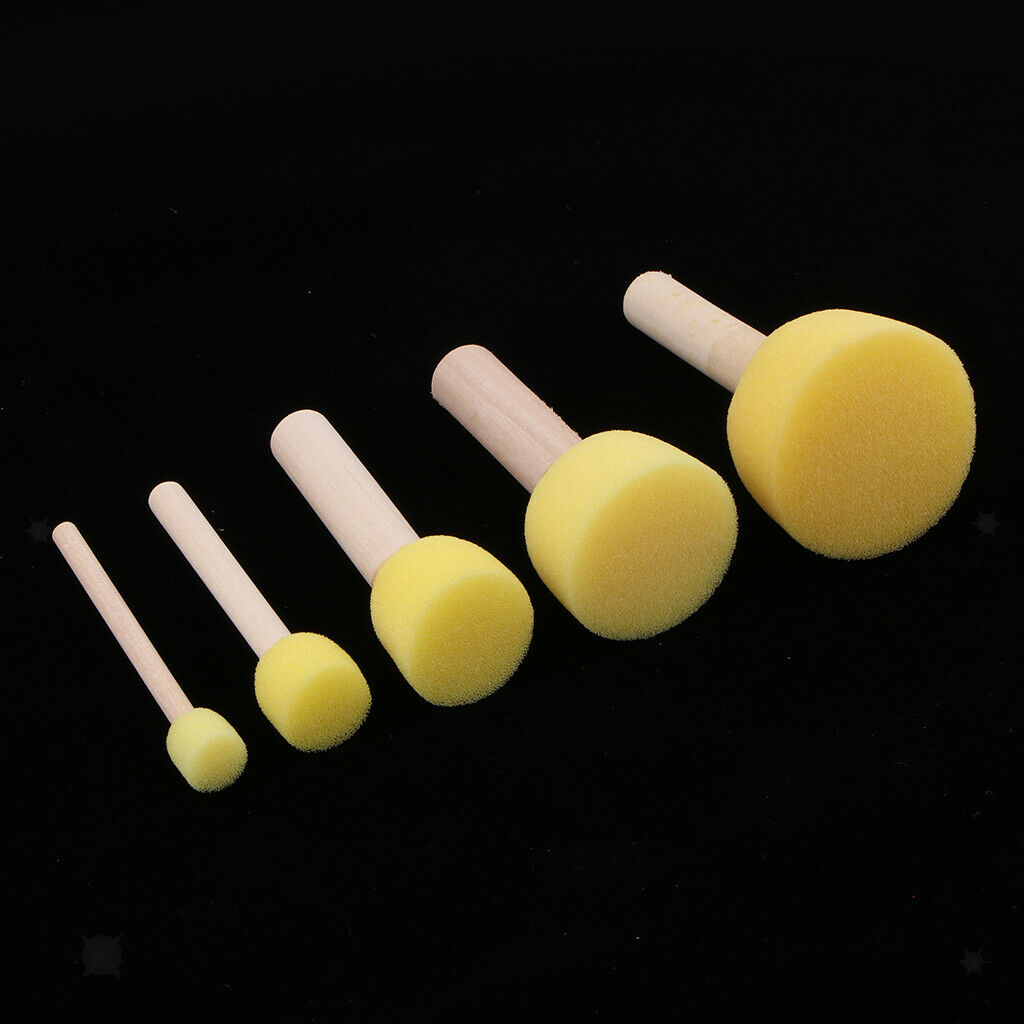 Prettyia 5pcs Kids Painting Sponge Foam Brushes Drawing Sponge Stippler