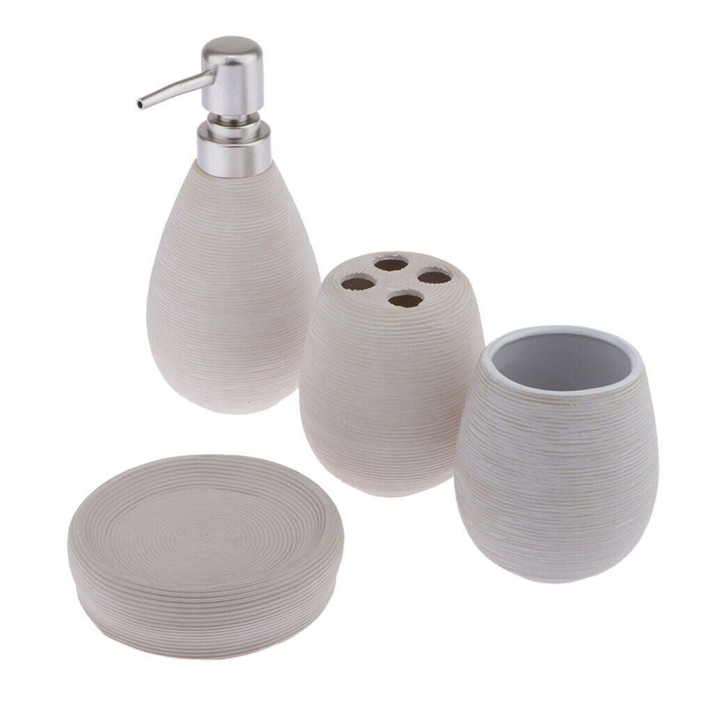 Soap Dish Lotion Bottle Toothbrush Holder Tumbler,Bathroom Accessories White