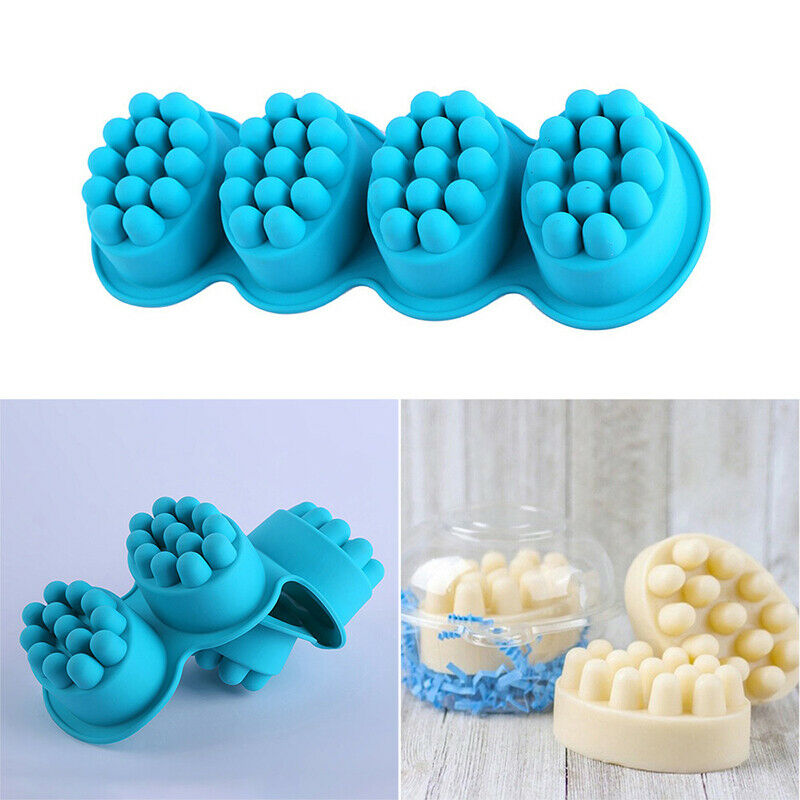 Silicone Massage Soap Mold Therapys Bar Soap Making Tools DIY Homemade Oval BDA