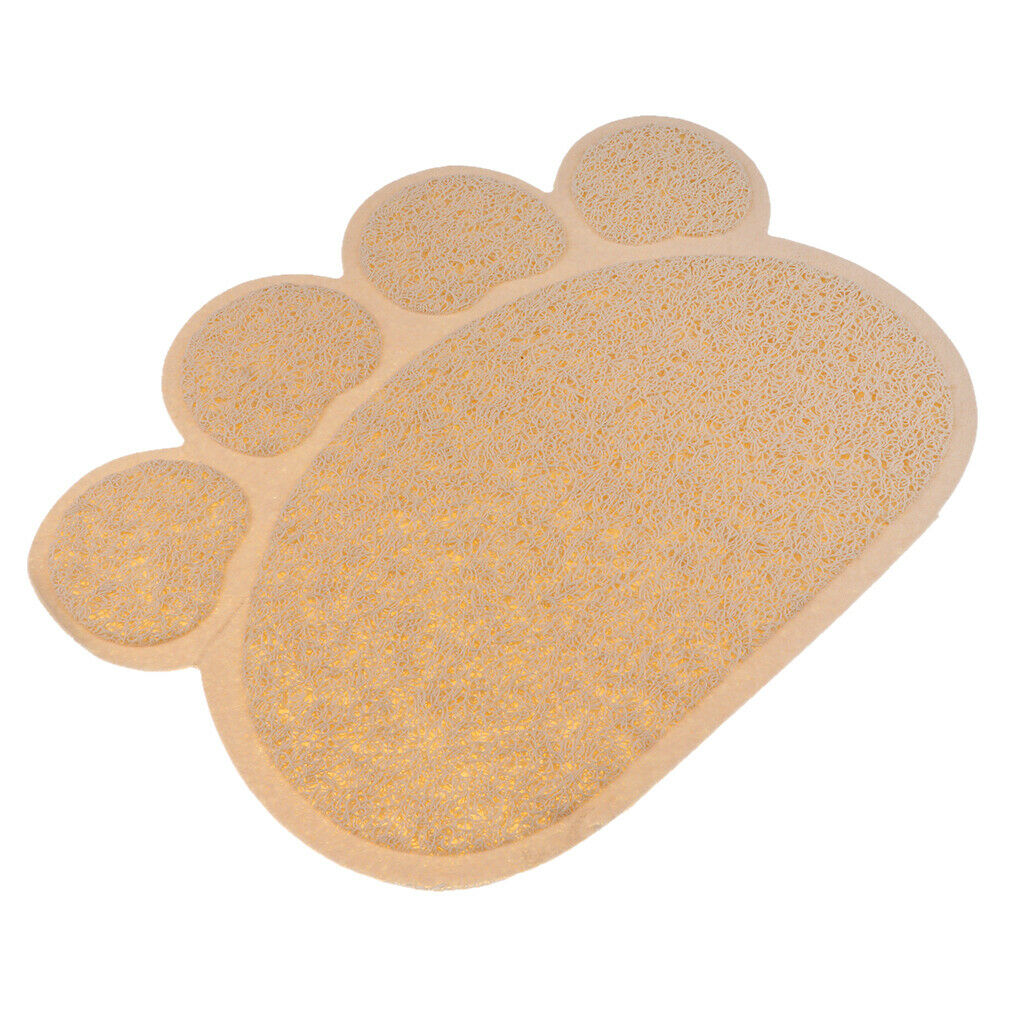 Pet Mat Litter Feeding Pad Plastic Door Skidproof Waterproof Mat Beige