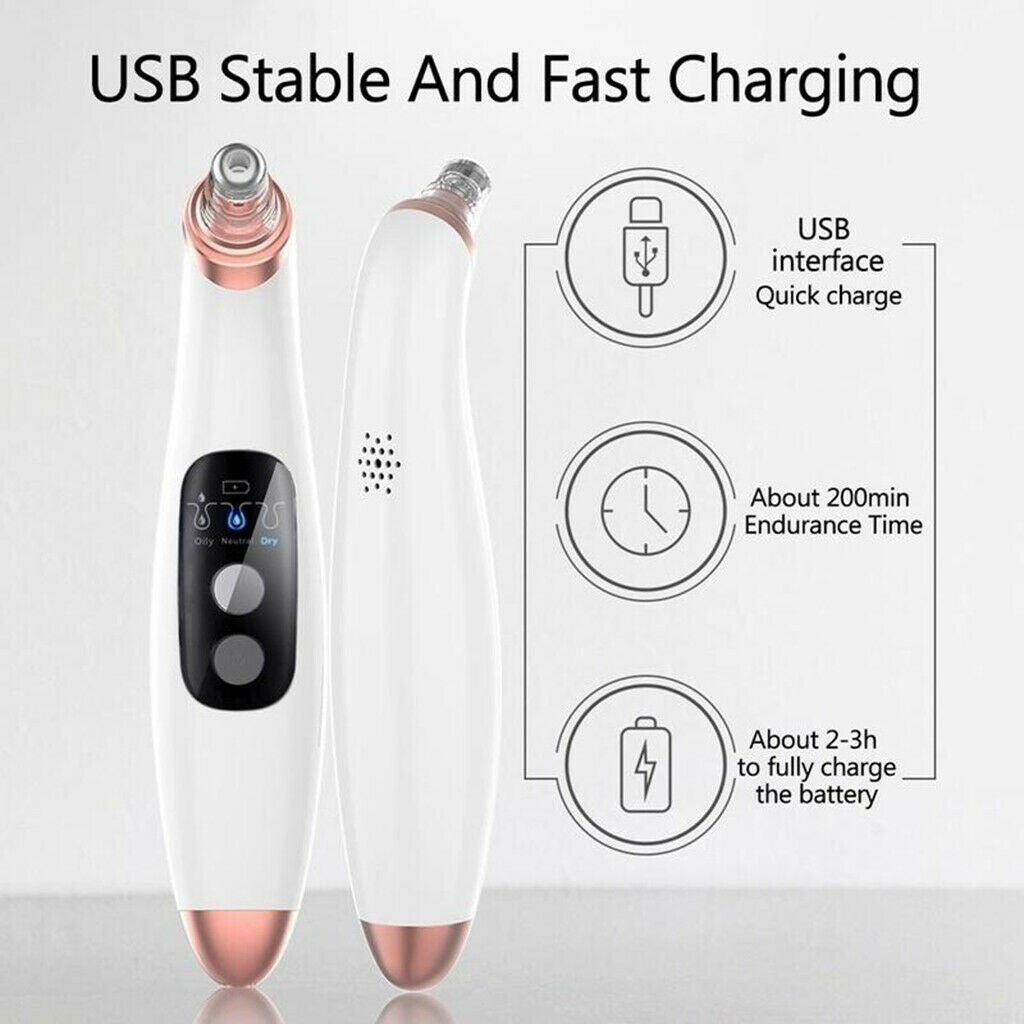 Electric Blackhead Remover Vacuum Cleaner Men Women Face Skin Care LED Display