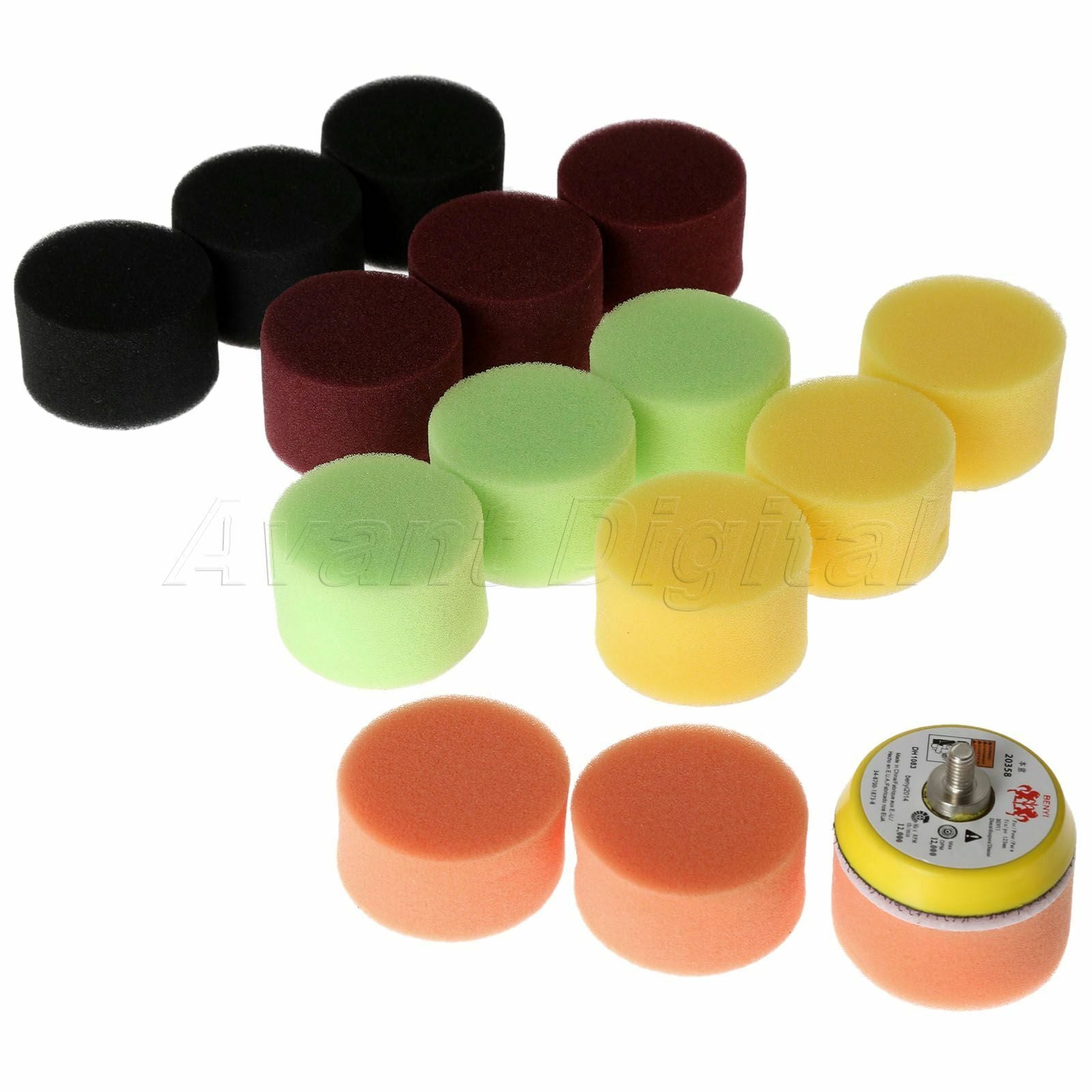 50mm Car Flat Polishing Pads 16 Pcs/Set For Electric Pneumatic Buffing Polisher