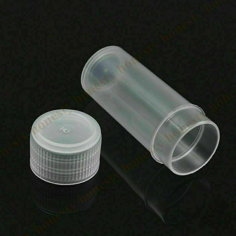 50X Plastic Sample Bottle Test Tube Mini Small Bottles Vials Storage Containers