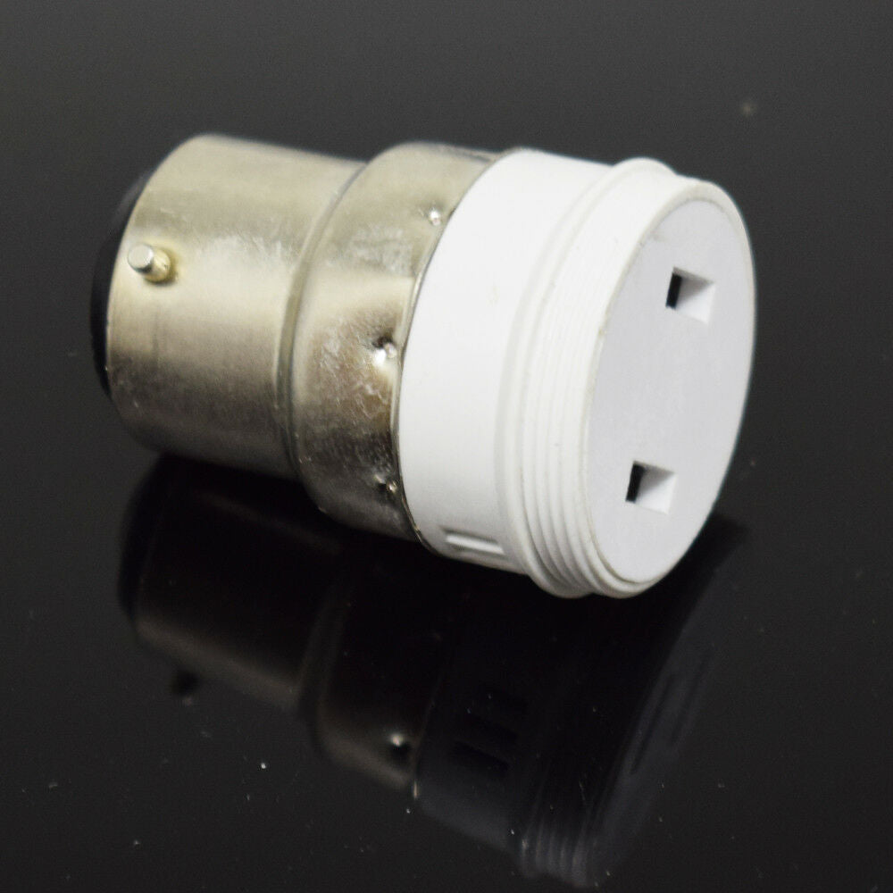 10pcs B22 Male to US 2 Prong Holes Female Socket Halogen CFL Light Lamp Adapter