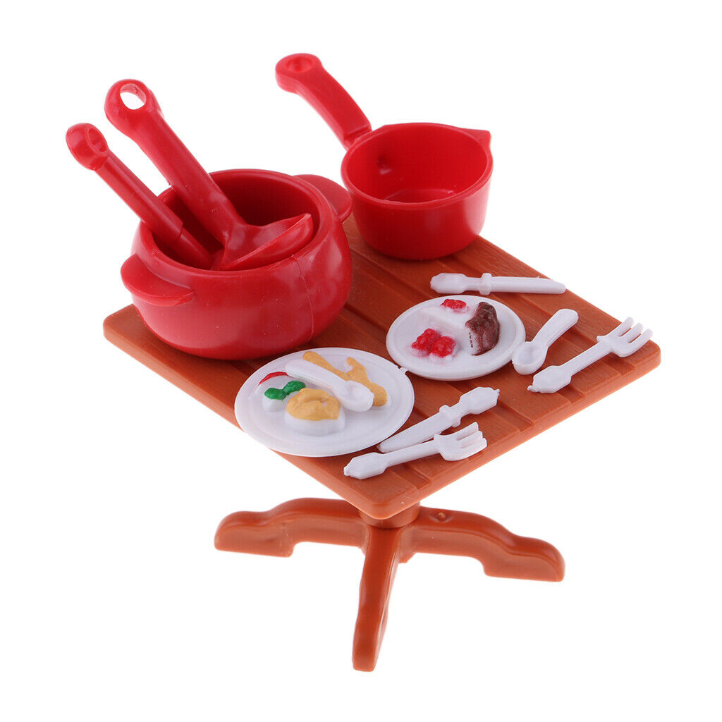 1:12 Modern Plastic Picnic Stove, Pot, Table and Chairs Furniture Fairy Garden