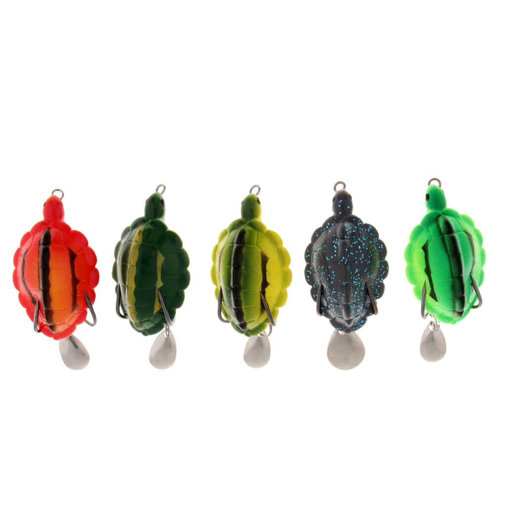 5pcs Soft Silicone Frog Fishing Lure Topwater Hook Baits Crankbaits
