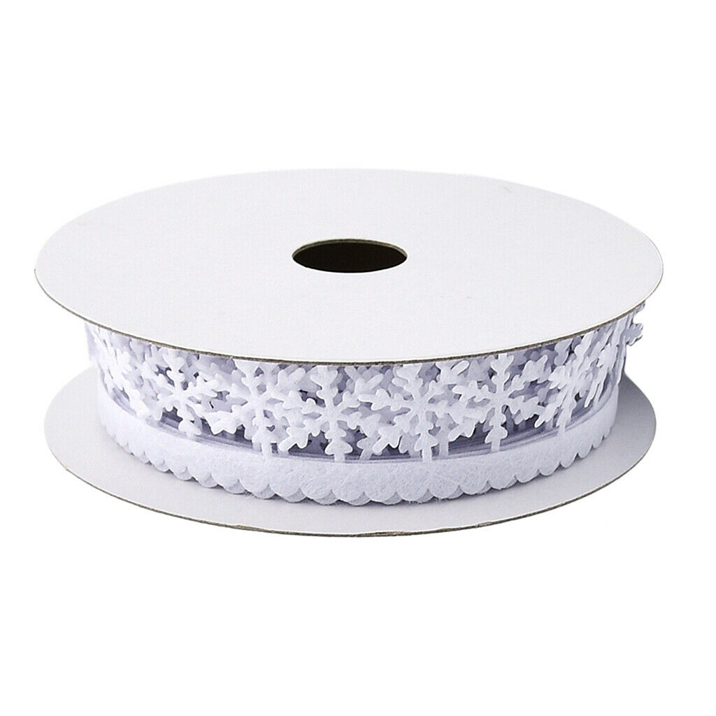 5m 25mm Christmas Snowflake Ribbon Trim DIY Wedding Decoration Gift Wrapping