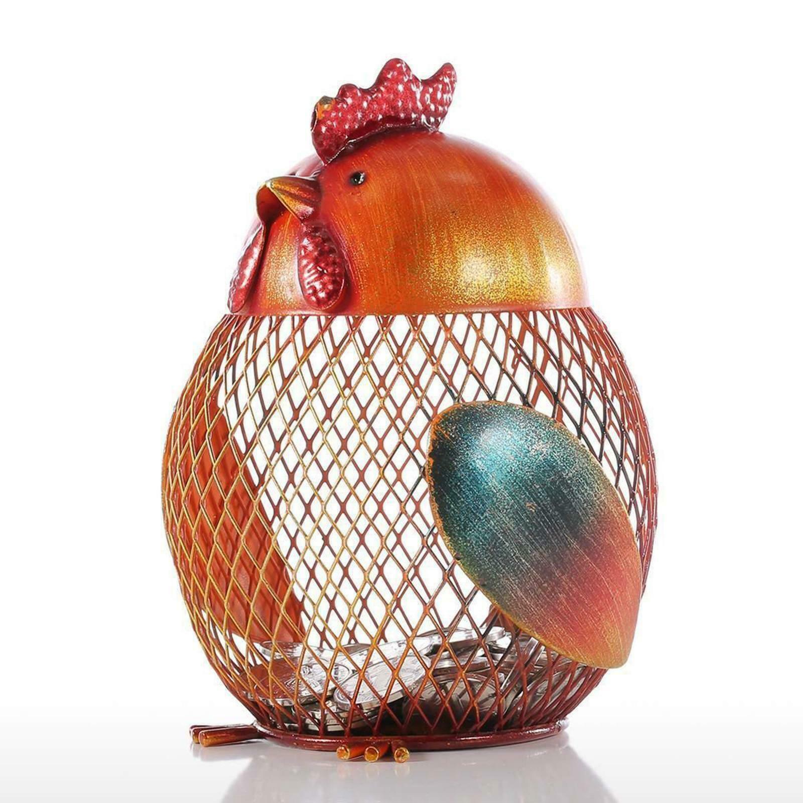 Metal Coin Box Animal Tabletop Ornament Money Bank Container Iron Ar Handcraft