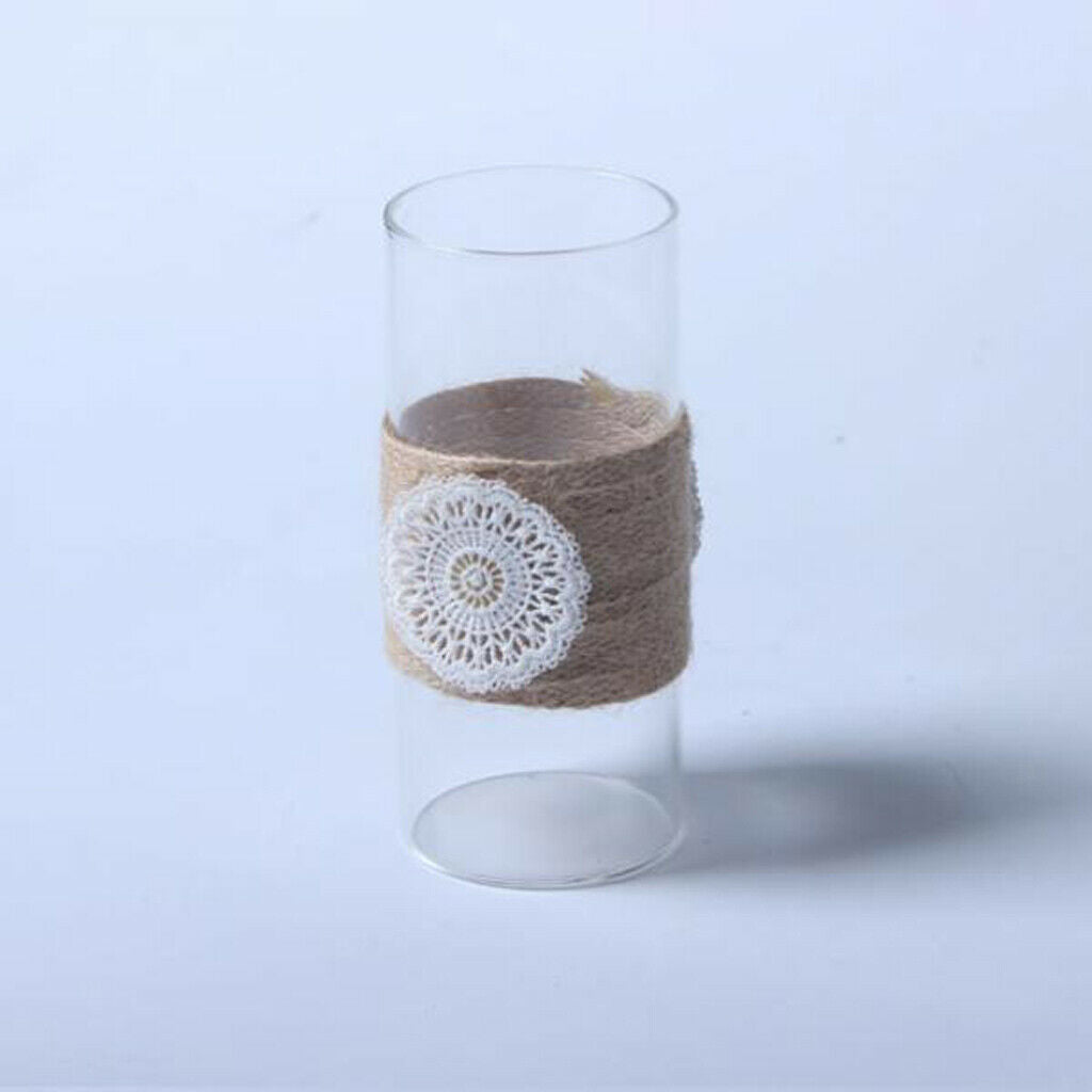 Transparent Vase For Weaving Flowers Vase Flower Pot DIY Terrarium Container S +