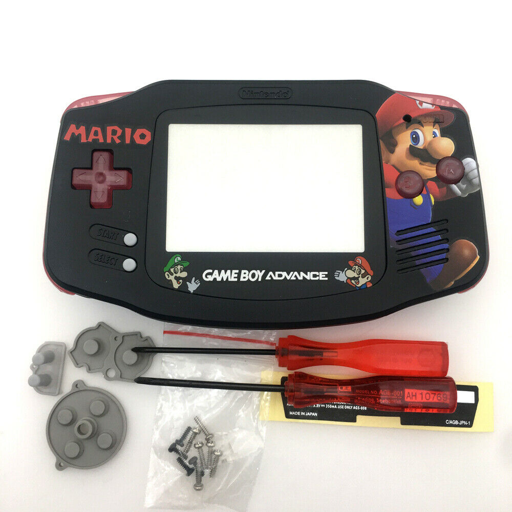 Super Mario 2 Black Housing Shell case Cover For Game Boy Advance GBA Console
