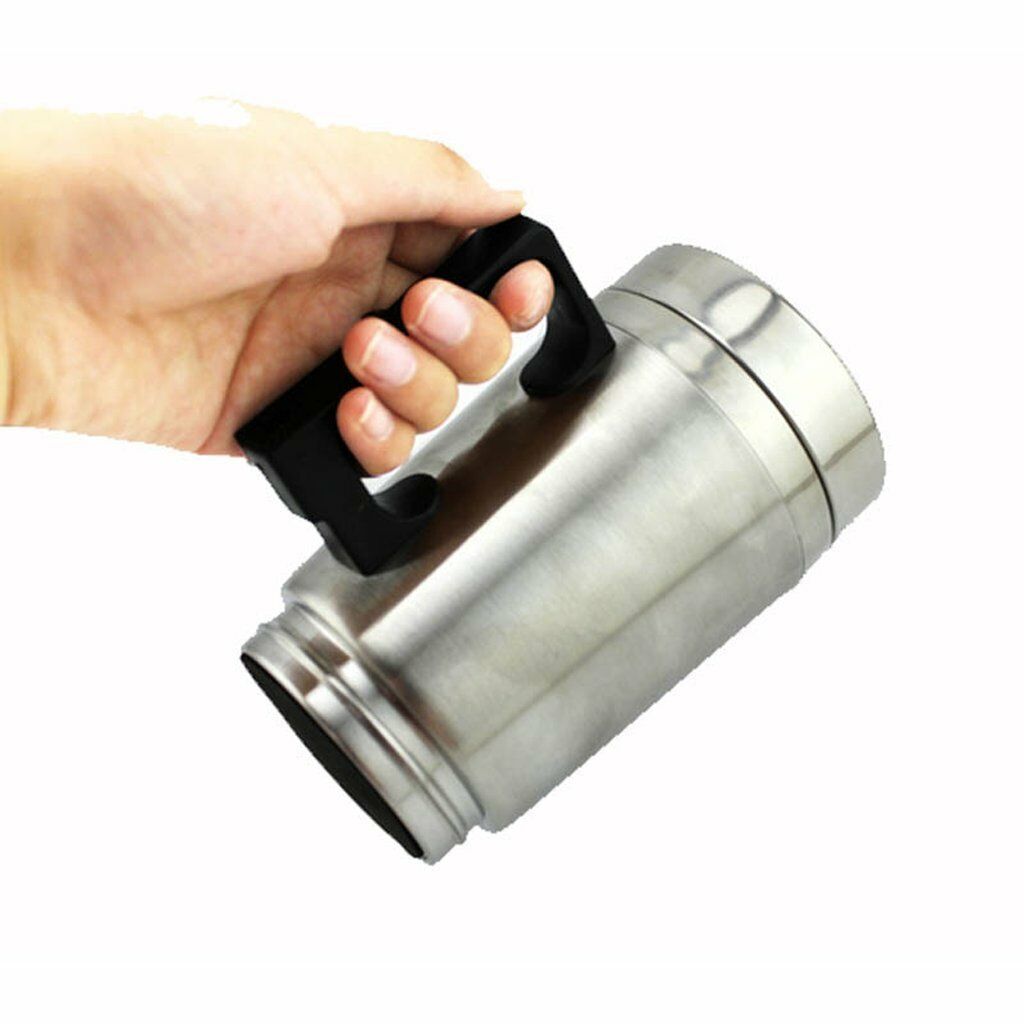 Stainless Steel 12V Car Auto Adapter Travel Mug Thermos Heating Cup Kettle 1pcs