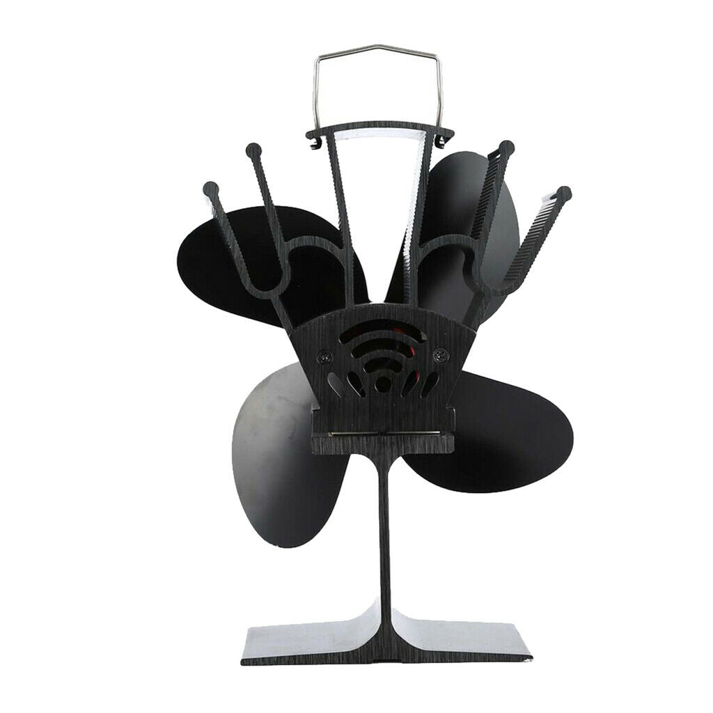 Heat Powered Stove Fan for Wood/Log Burner/Fireplace Black