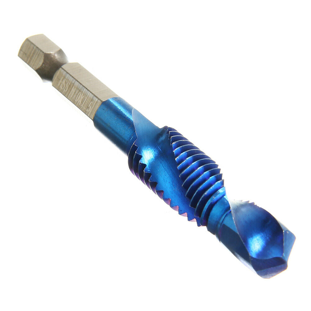 6PCS Hand Tap Drill Bits HSS Screw Spiral Point Thread High Speed Steel Hex
