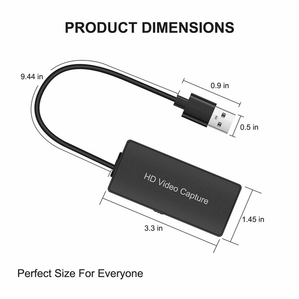 HDMI to USB 2.0 Video Capture Card 1080P 30fps Record For Live Streaming