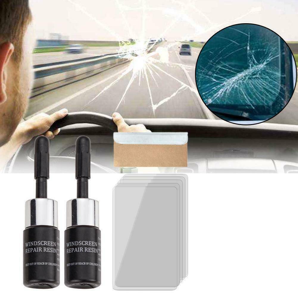 2Pcs Automotive Glass Repair Fluid Car Window Glass Crack Chip Nano Repair Tools