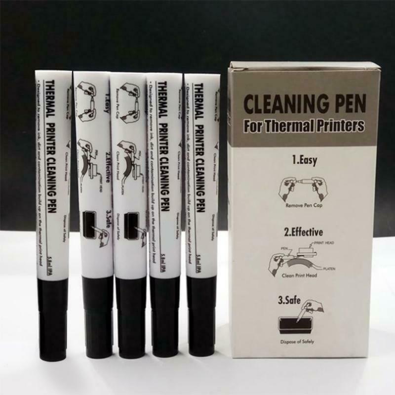 5 Pcs Thermal Printer Cleaning Pen Electronic Face Sheet Print Head Cleaning Pen