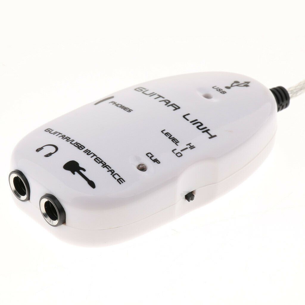 Guitar to USB Link Cable Stereo Headphone Adapter for Instruments Recording