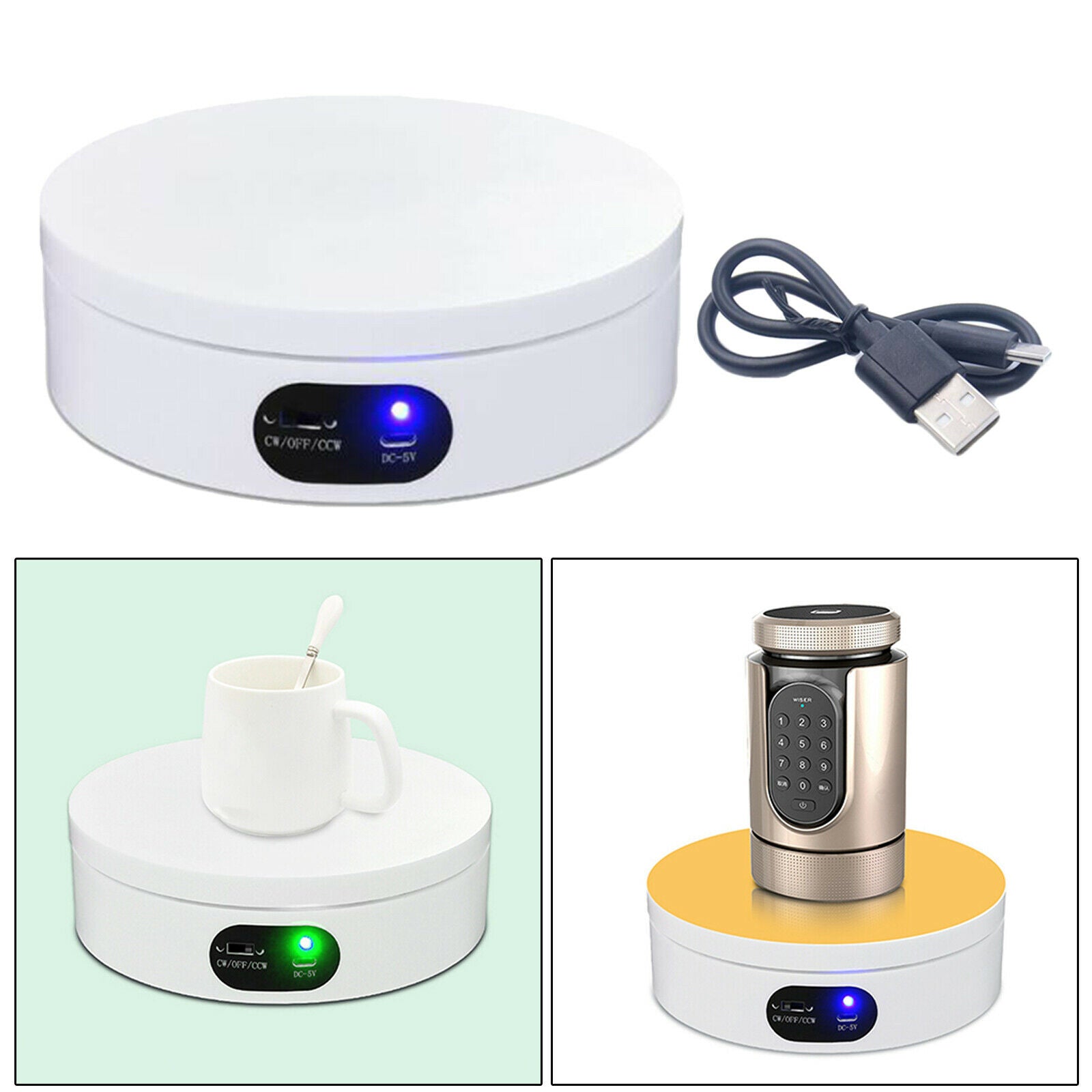 Electric Rotating Turntable Jewelries Turnplate for Photography Products