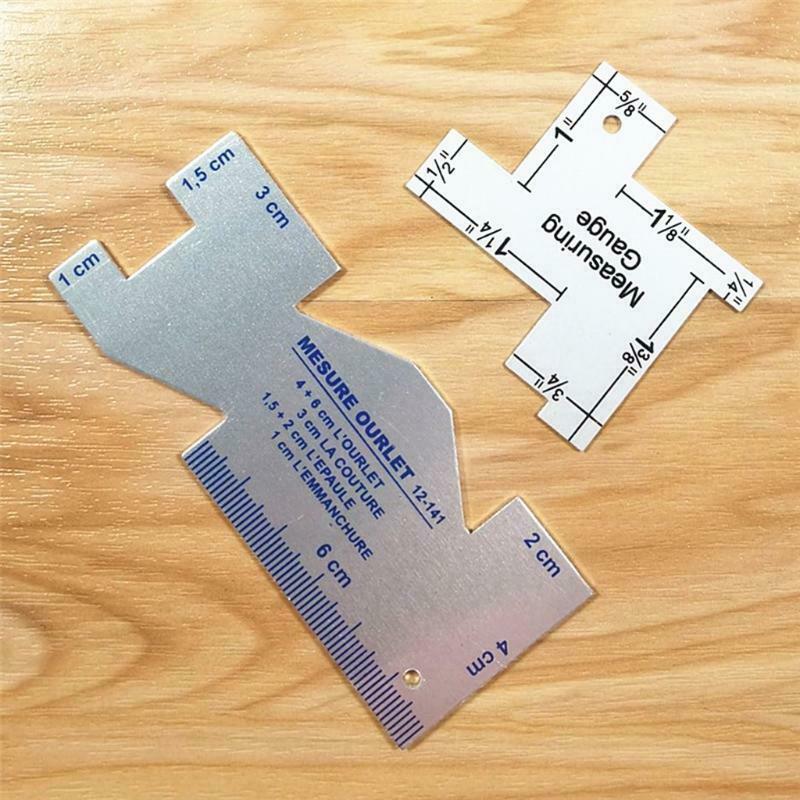 Premium Quilting Measuring Gauge Irregular Sewing Aluminum Ruler Clear Scales