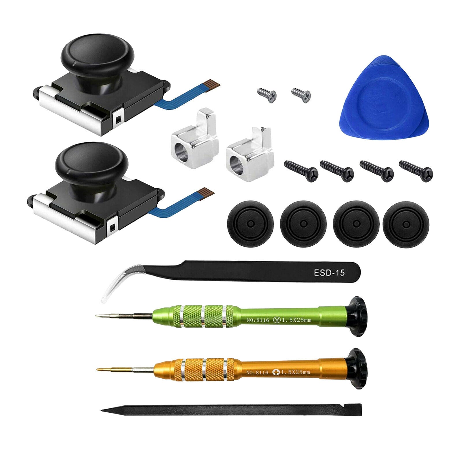 2-Pack Joystick for Nintendo Switch  Kit with Screws + Thumbstick Caps