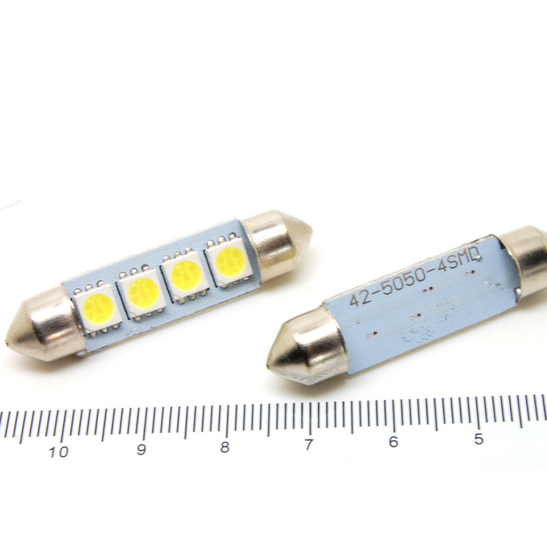 2x Car interior C10W 264 42mm 41mm 4 SMD 5050 LED Canbus Error free Light Bulbs