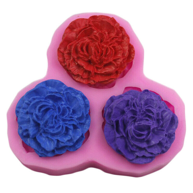 Peony Flower Silicone Molds Cake Decorating Tools Soap Candy Chocolate Mould