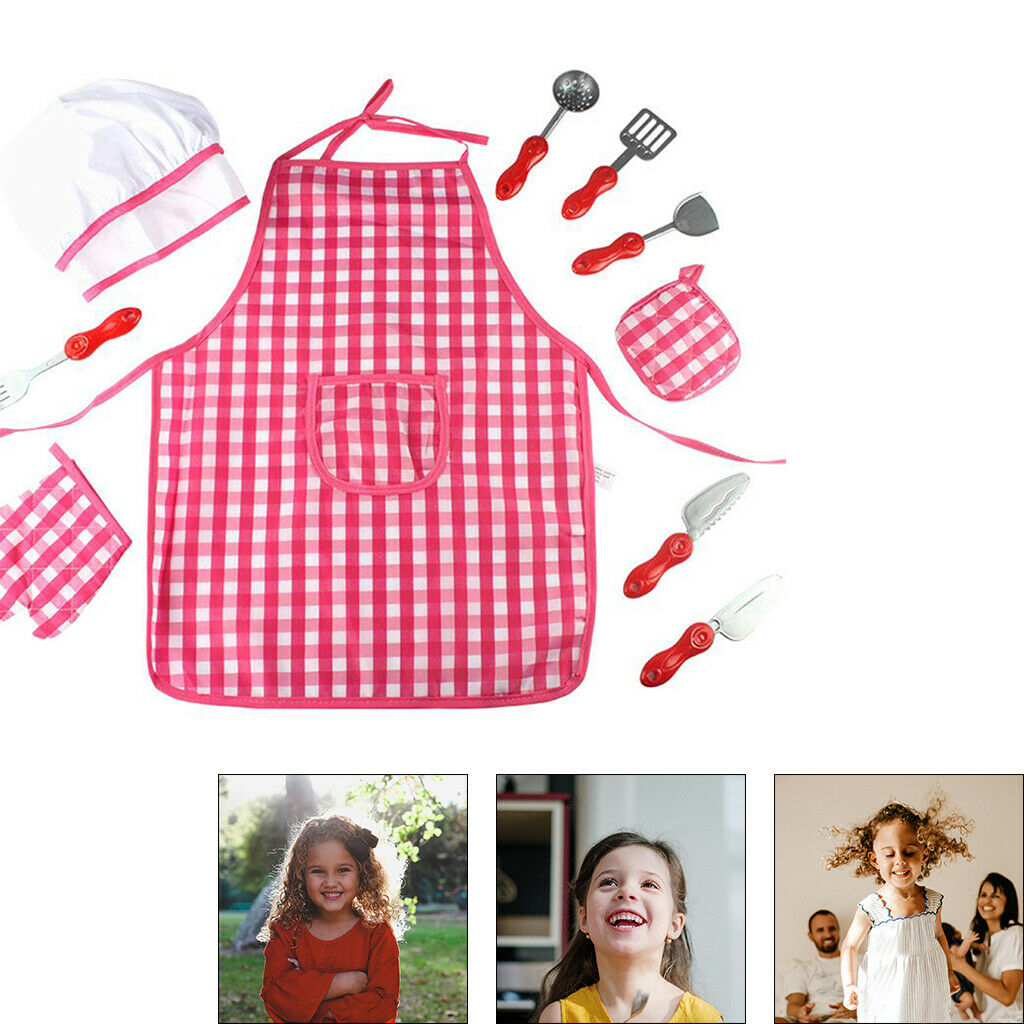Chef Cook Role Costume Apron Dress Up Clothes Toys Kitchen Accessories Age