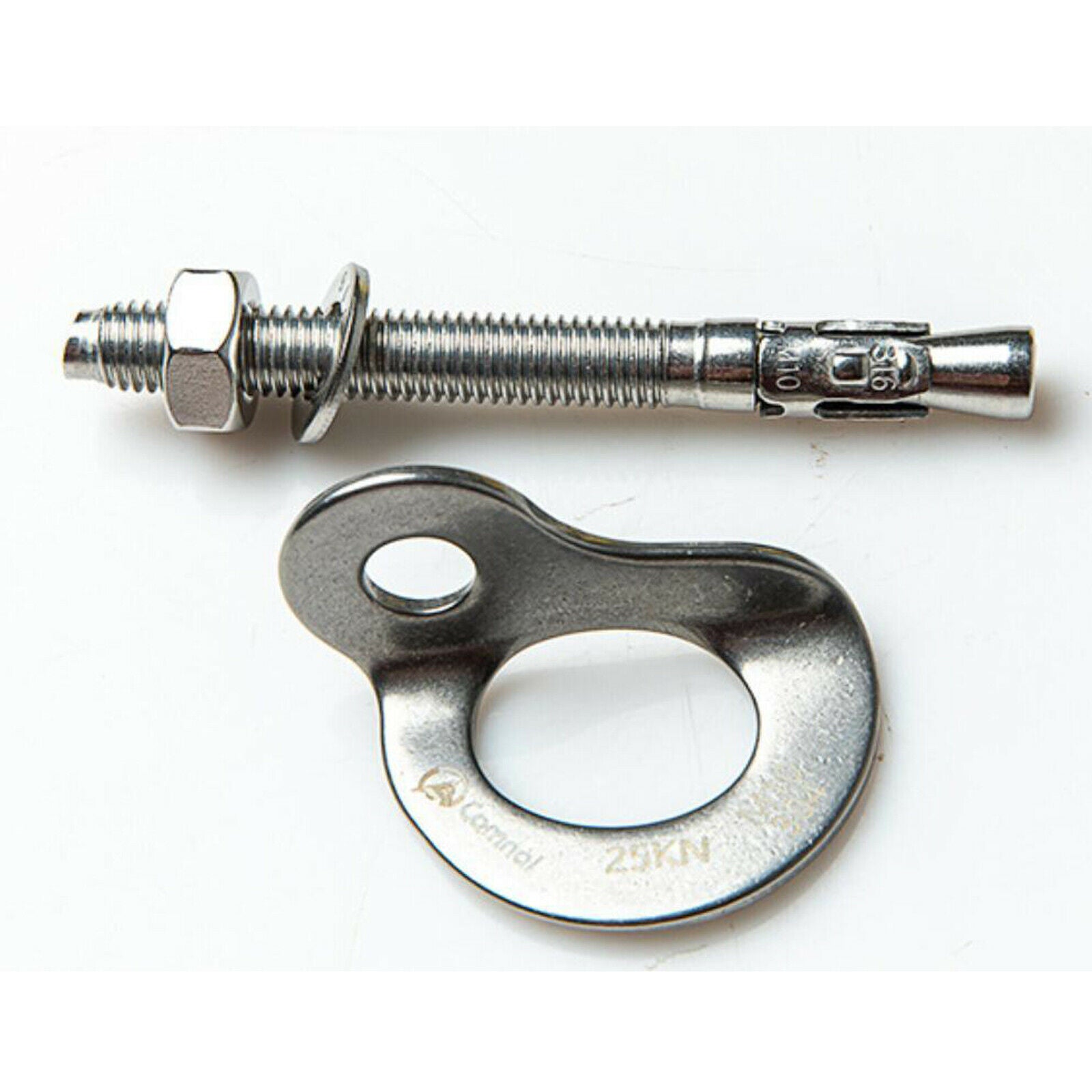 2X 25KN Stainless Steel Anchor Bolt Hanger for Belay Rigging Hanger with Screw
