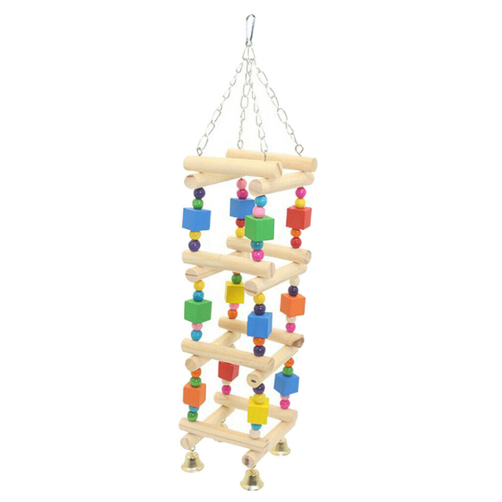 Wood Perch Gym Stand Parrots Bird Playground Parakeet Chewing Toys