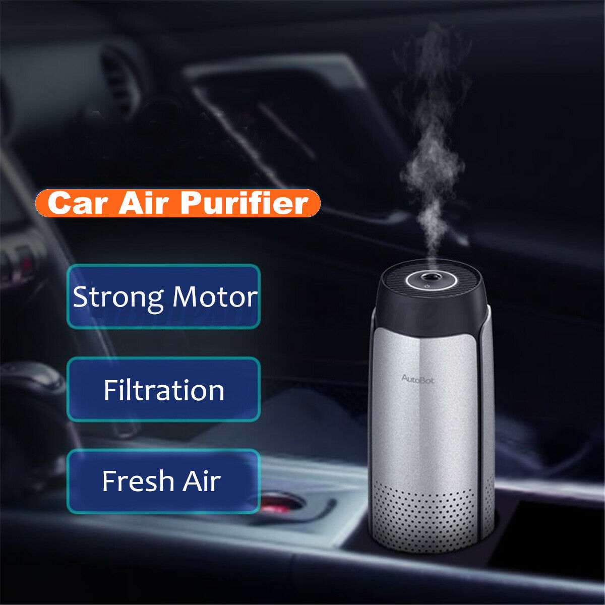 USB Portable Car Fresh Air Purifier Oxygen Vehicle Remove Odor Smoke Cleane