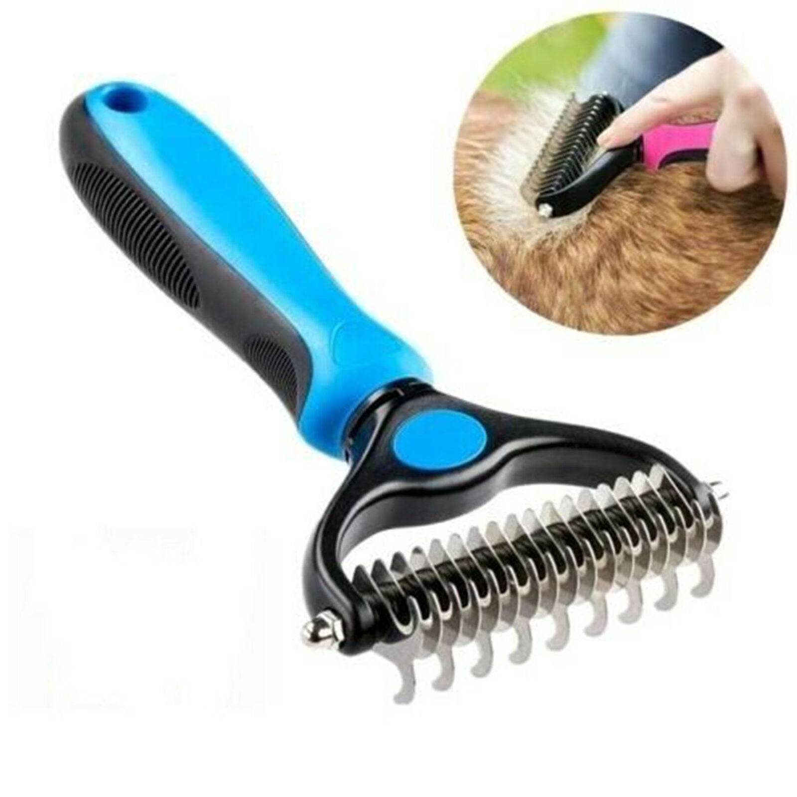 Pets Dog Cat Hair Fur Shedding Blade Trimmer Grooming Rake Dematting Comb Brush