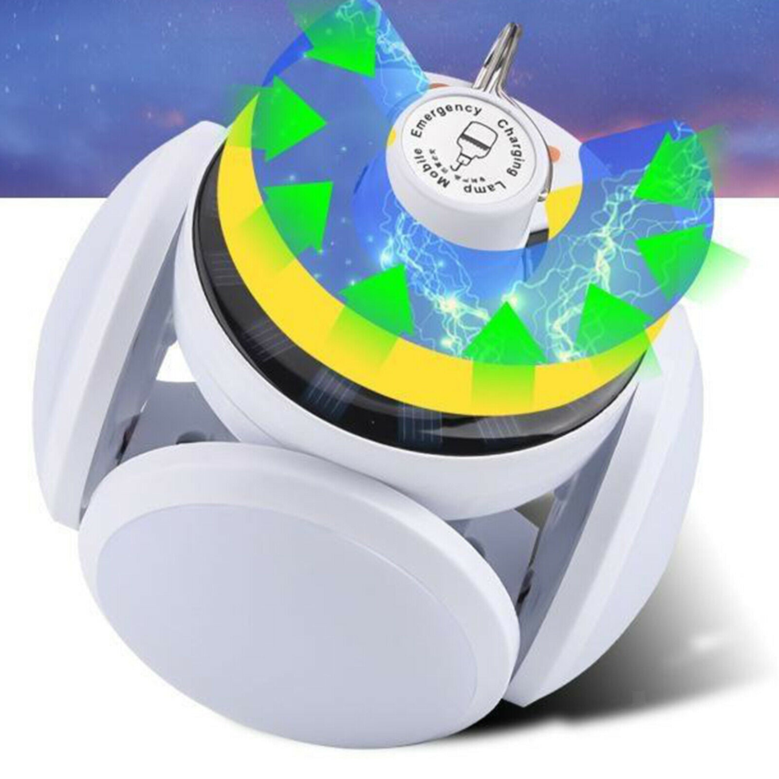 Portable Foldable Football Bulb 5 Leaves Camping Solar Lamp Tent Light