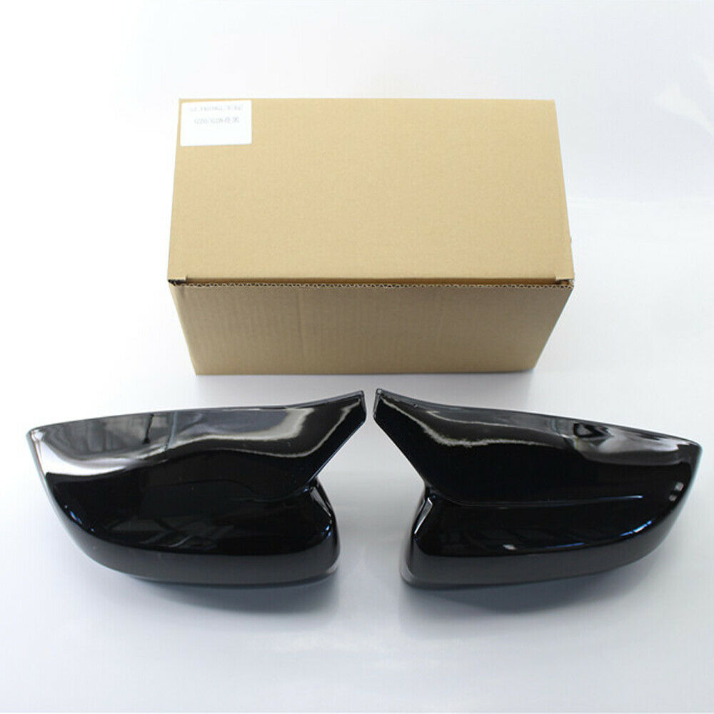 2x Black Car Side Mirror Cover Caps For BMW 3 5 7 Series G30 G20 G38 G28 G11 G12