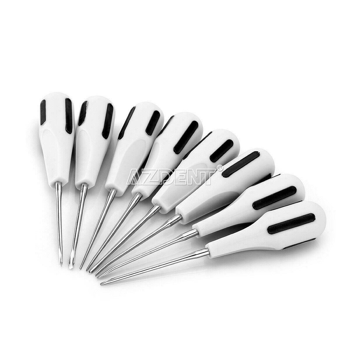 8Pcs Stainless Steel Dental Luxating Lift Elevator Curved Root Elevator Surgical