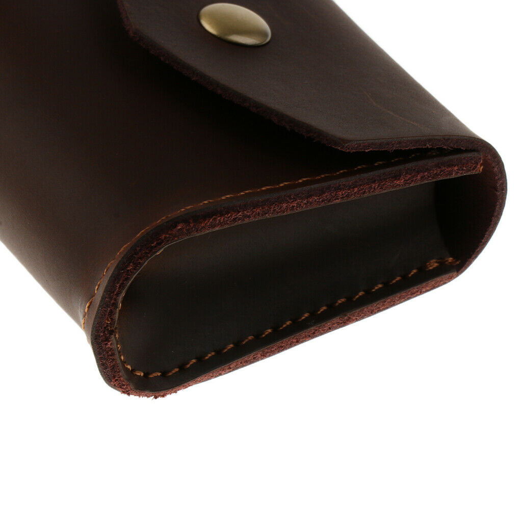 Leather Portable Headset Case Cable Bag Storage Bag Charger Data Light Browm