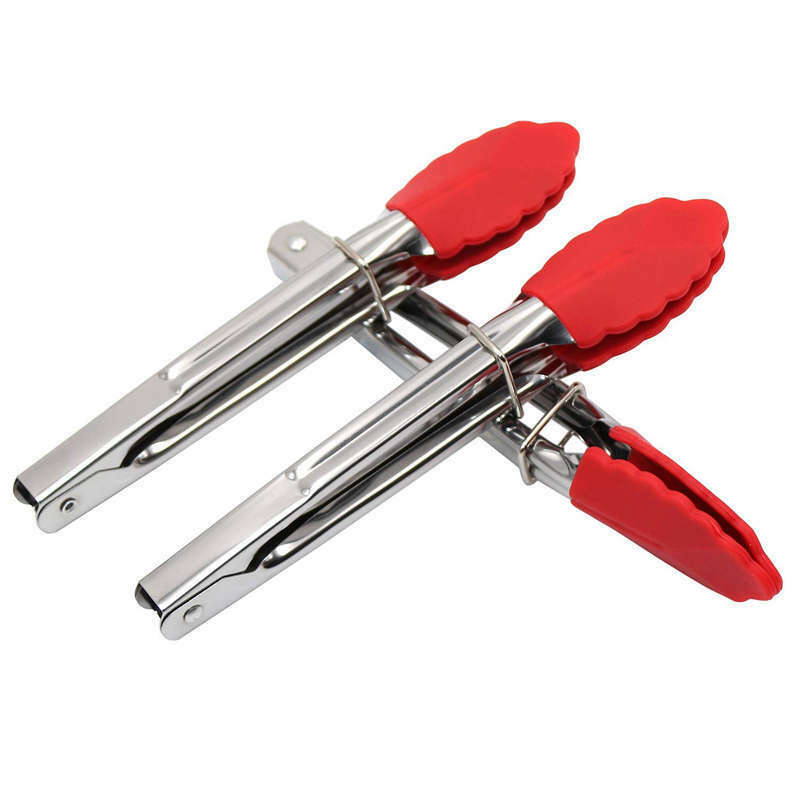 Small Tongs With Silicone Tips 7 Inch Kitchen Tongs – Set Of 3 - Perfect For SQ6