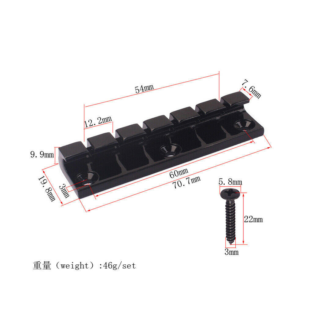 Zinc Alloy Guitar 6 Strings Saddles Bridge Tailpiece for Eelctric Guitar Cigar