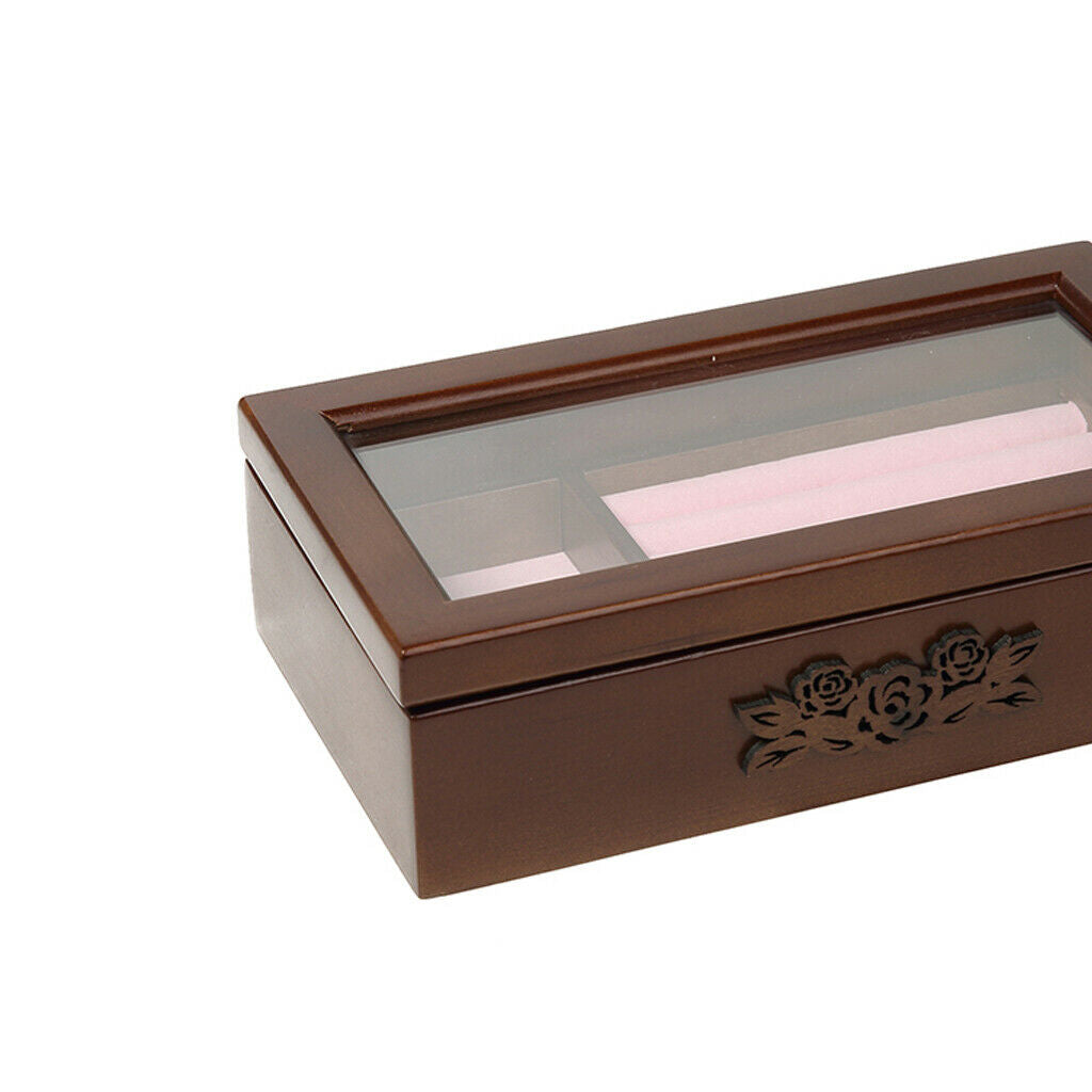 Portable Jewelry Display Storage Box Watch Ring Organizer Case for Women Men